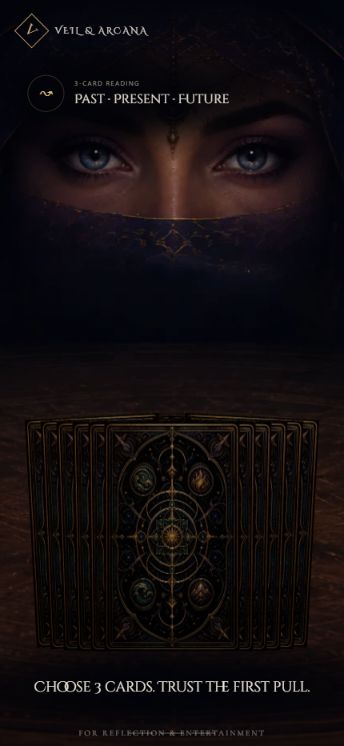Mobile Veil and Arcana card selection