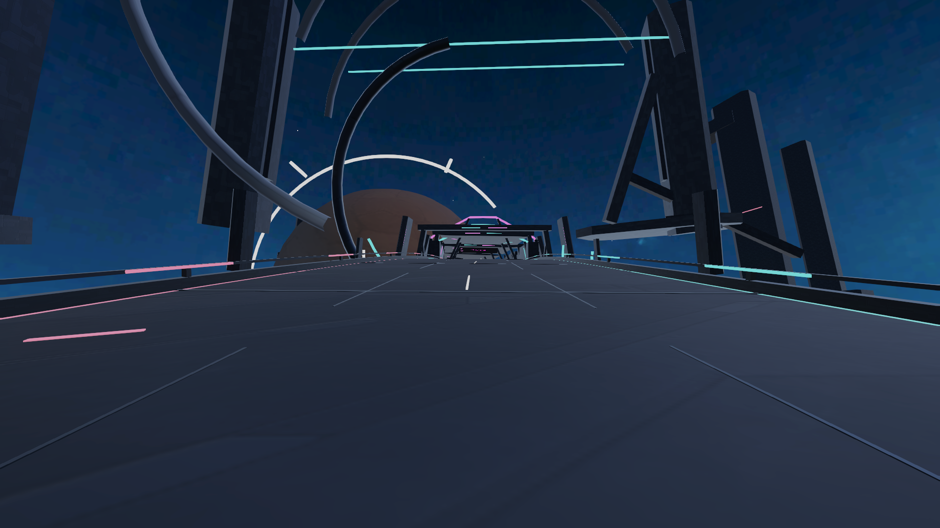 Void Rush track approaching a large orbital structure
