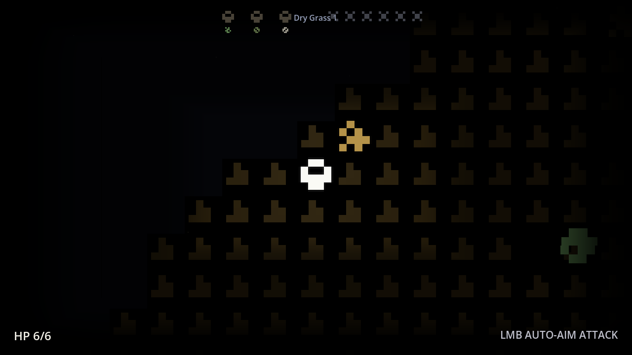 Symbolica combat capture with the player facing a nearby glyph enemy